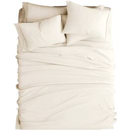 SlickBlue - Wrinkle-Resistant Microfiber/Polyester Sheet Set for Easy Care Bedding - Ivory