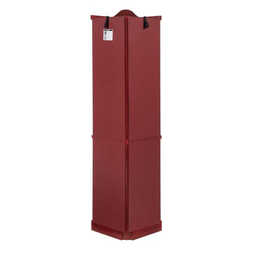Alt View 4. LUCKY ONE - Freestanding Corner Curio Cabinet with Glass Shelves LED Light Bar Cabinet Wine Storage Display Case - Cherry.