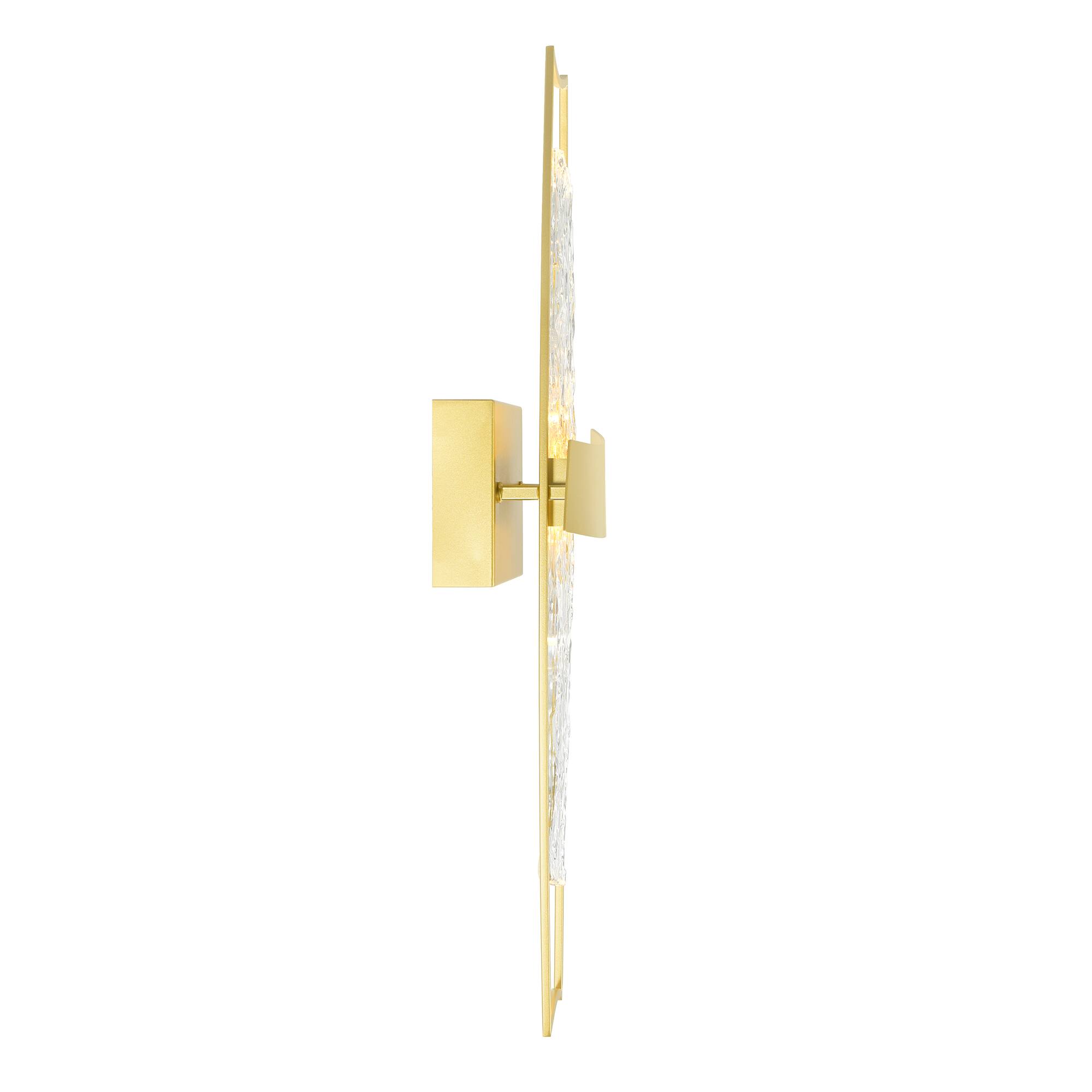 Left. CWI Lighting - Guadiana Integrated LED Satin Gold Wall Light - Satin Gold.