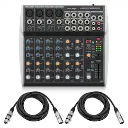 Behringer - XENYX 1202SFX Premium Analog 12-Input Mixer with 2x 10' XLR Microphone Cable