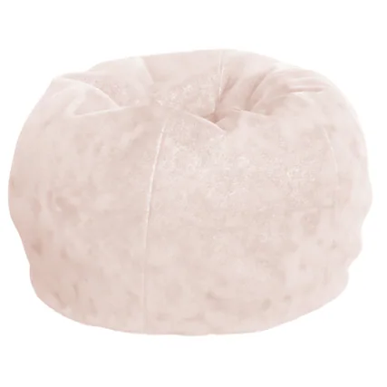 Front. Emma + Oliver - Small Bean Bag Chair for Kids and Teens - Blush Furry.