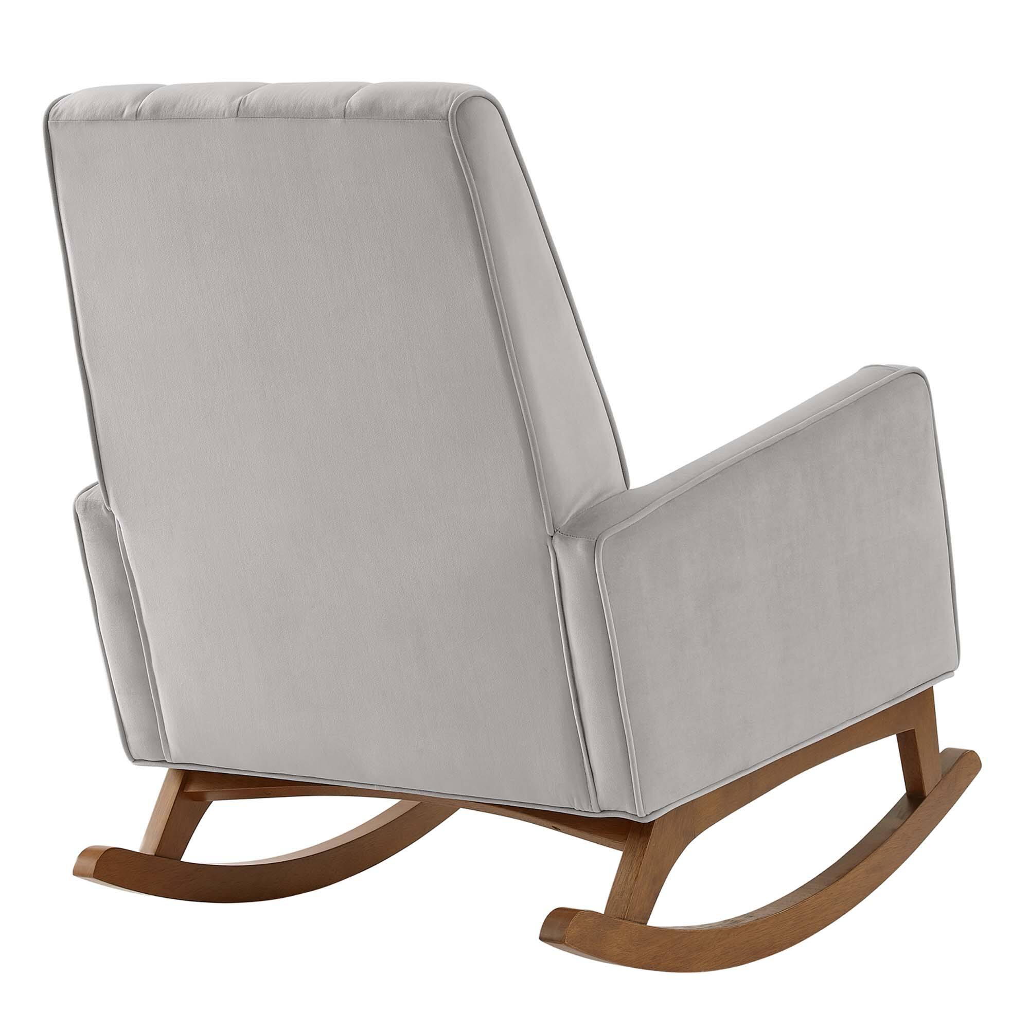 Alt View 2. Modway - Sway Performance Velvet Rocking Chair by Modway - Light Gray.