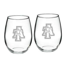 Jardine - North Carolina A&T Aggies 2-Piece 21oz. Stemless Wine Glass Set - Multicolor