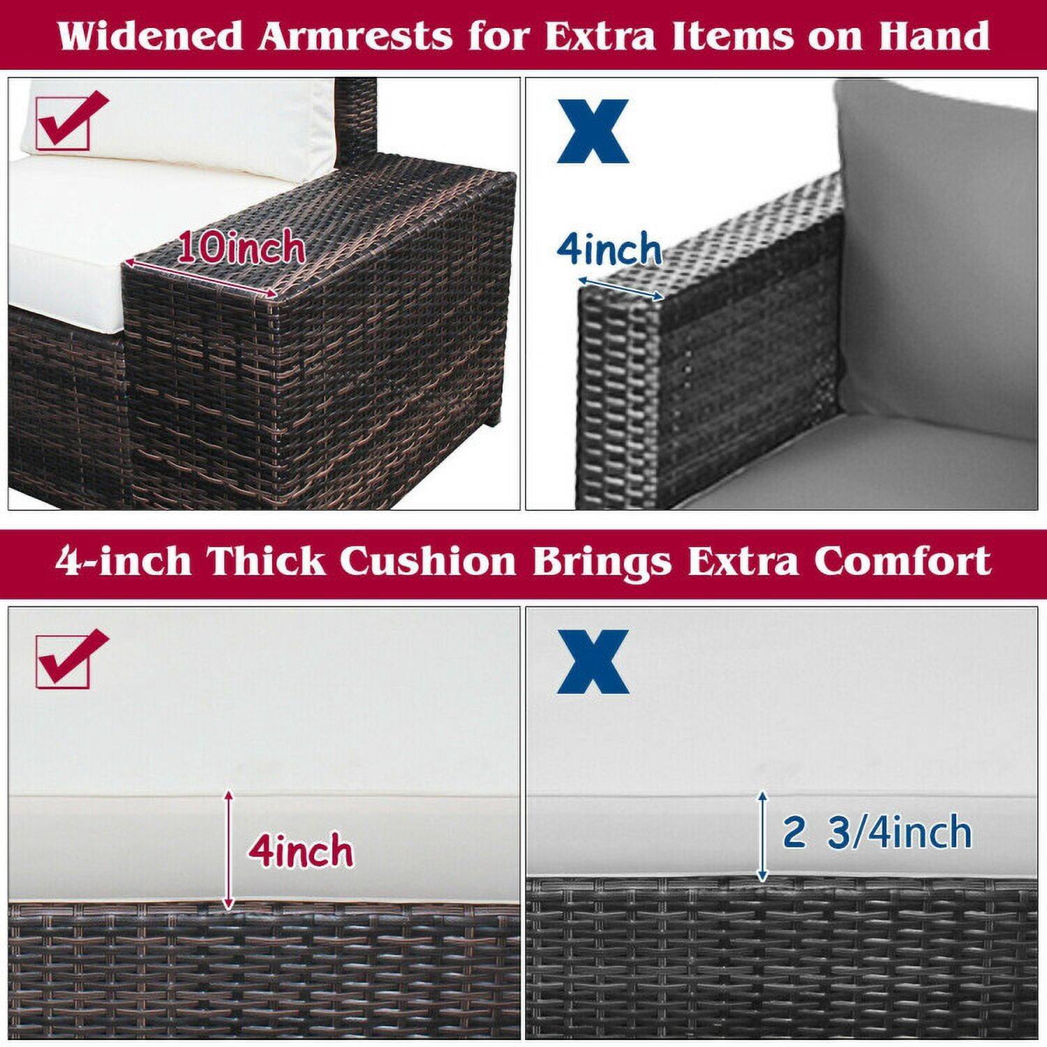 Widened Armrests for Extra Items on Hand  
10inch 4inch  

4-inch Thick Cushion Brings Extra Comfort  
4inch 2 3/4inch