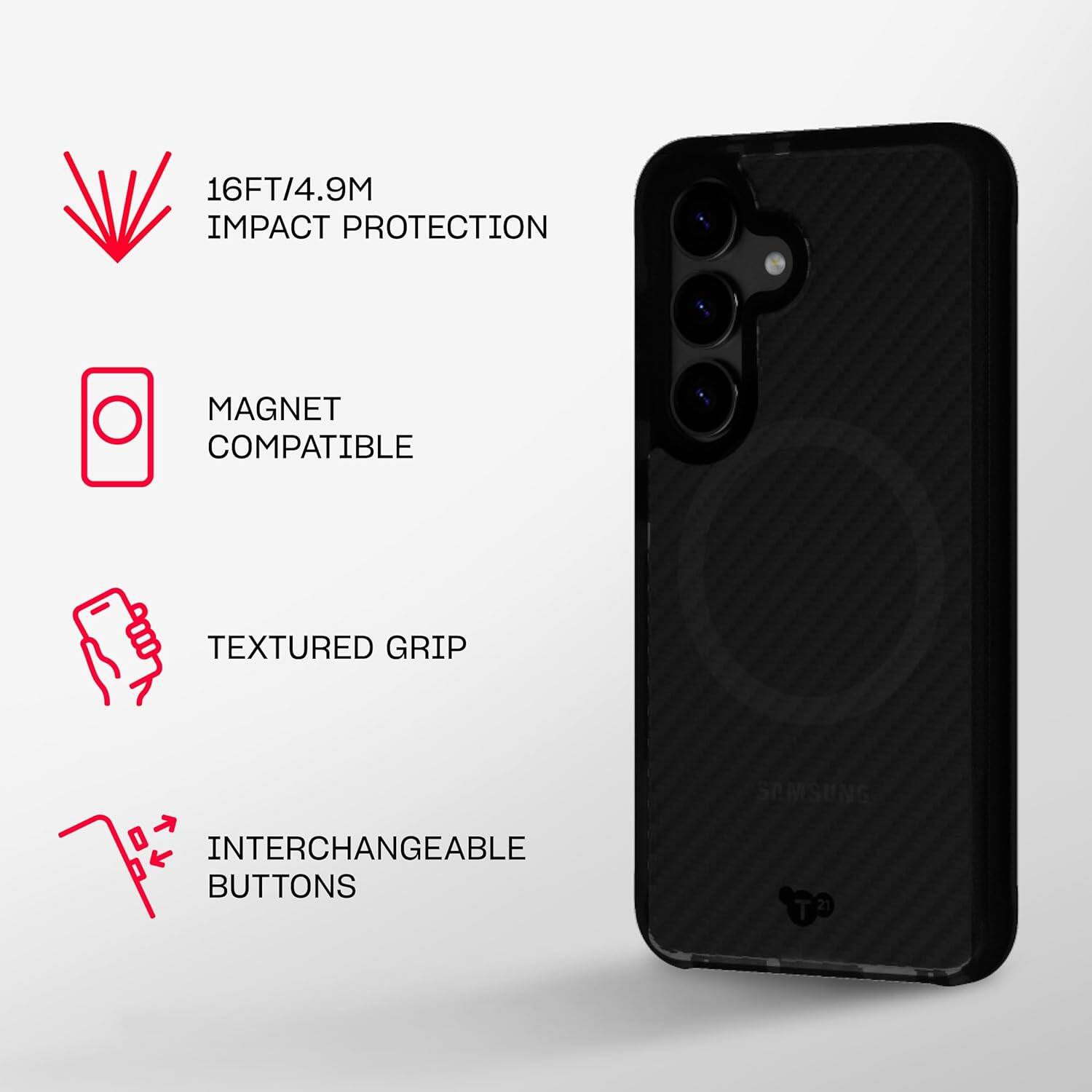 16FT/4.9M IMPACT PROTECTION  
MAGNET COMPATIBLE  
TEXTURED GRIP  
INTERCHANGEABLE BUTTONS