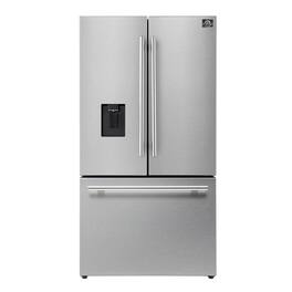 Forno Appliances - 36 in. Wide Aosta 22.4 Cu. Ft. French Door Refrigerator with Automatic Ice Maker - Stainless Steel