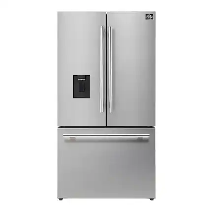 Front. Forno Appliances - 36 in. Wide Aosta 22.4 Cu. Ft. French Door Refrigerator with Automatic Ice Maker - Stainless Steel.