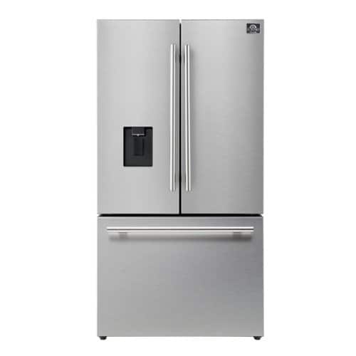 Forno Appliances - 36 in. Wide Aosta 22.4 Cu. Ft. French Door Refrigerator with Automatic Ice Maker - Stainless Steel