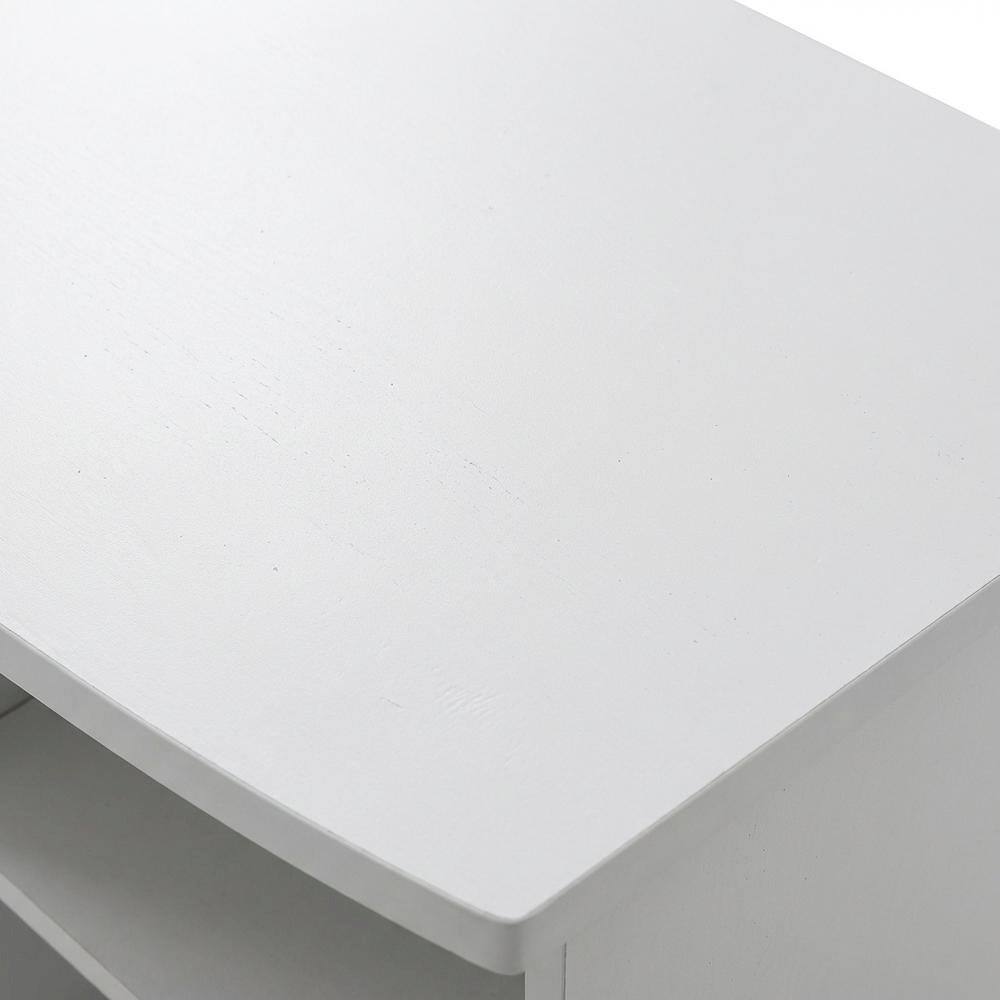 Alt View 2. FurniFact - White Fireplace TV Stand for Up to 55 Inch TVs with Open Shelf Storage - Plain White/Black.