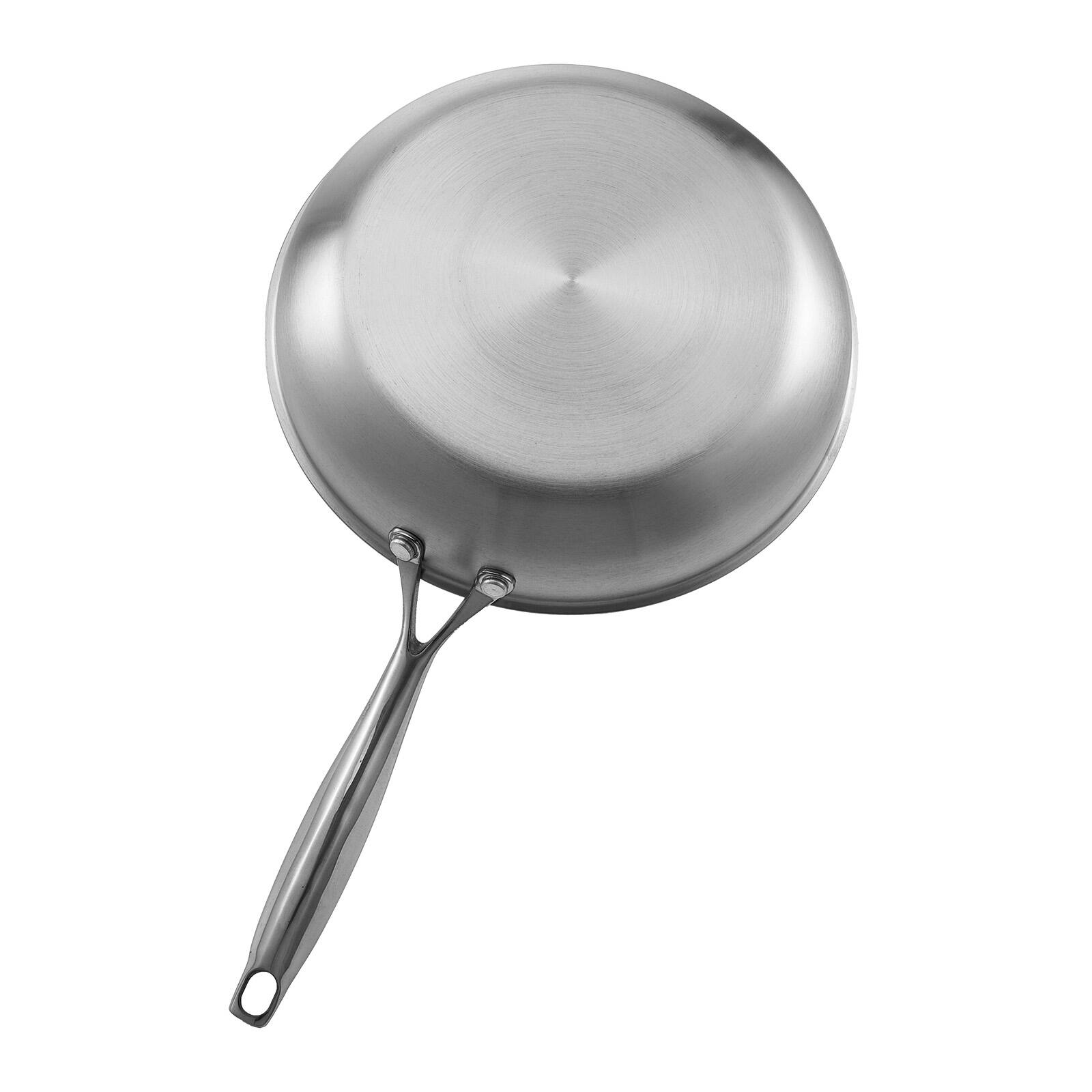 Alt View 5. VEVOR - Tri-Ply Stainless Steel Frying Pan Set, 3 Sizes (8, 10, 12 in), Skillet with Heat-Resistant Handle, Versatile Cookware - Silver.