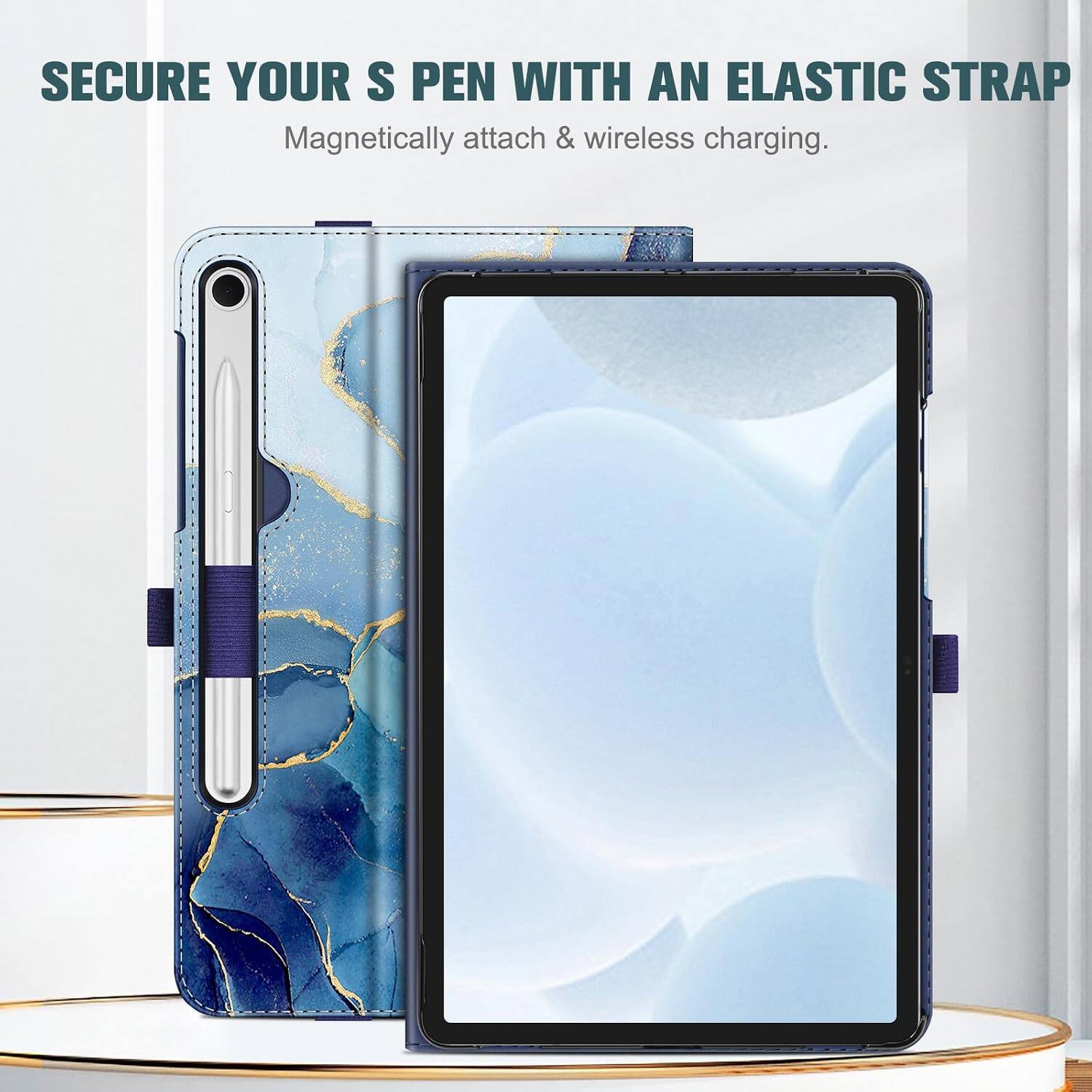 SECURE YOUR S PEN WITH AN ELASTIC STRAP  
Magnetically attach & wireless charging.