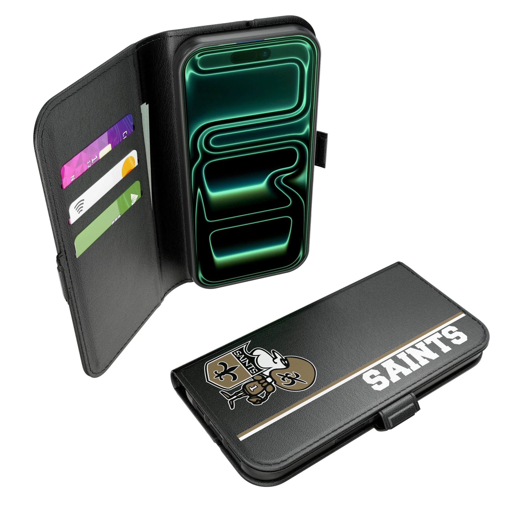 Keyscaper - NFL - New Orleans Saints iPhone Folio 2.0 Case - 17 Pro Max - Black price history on PriceWatchPro