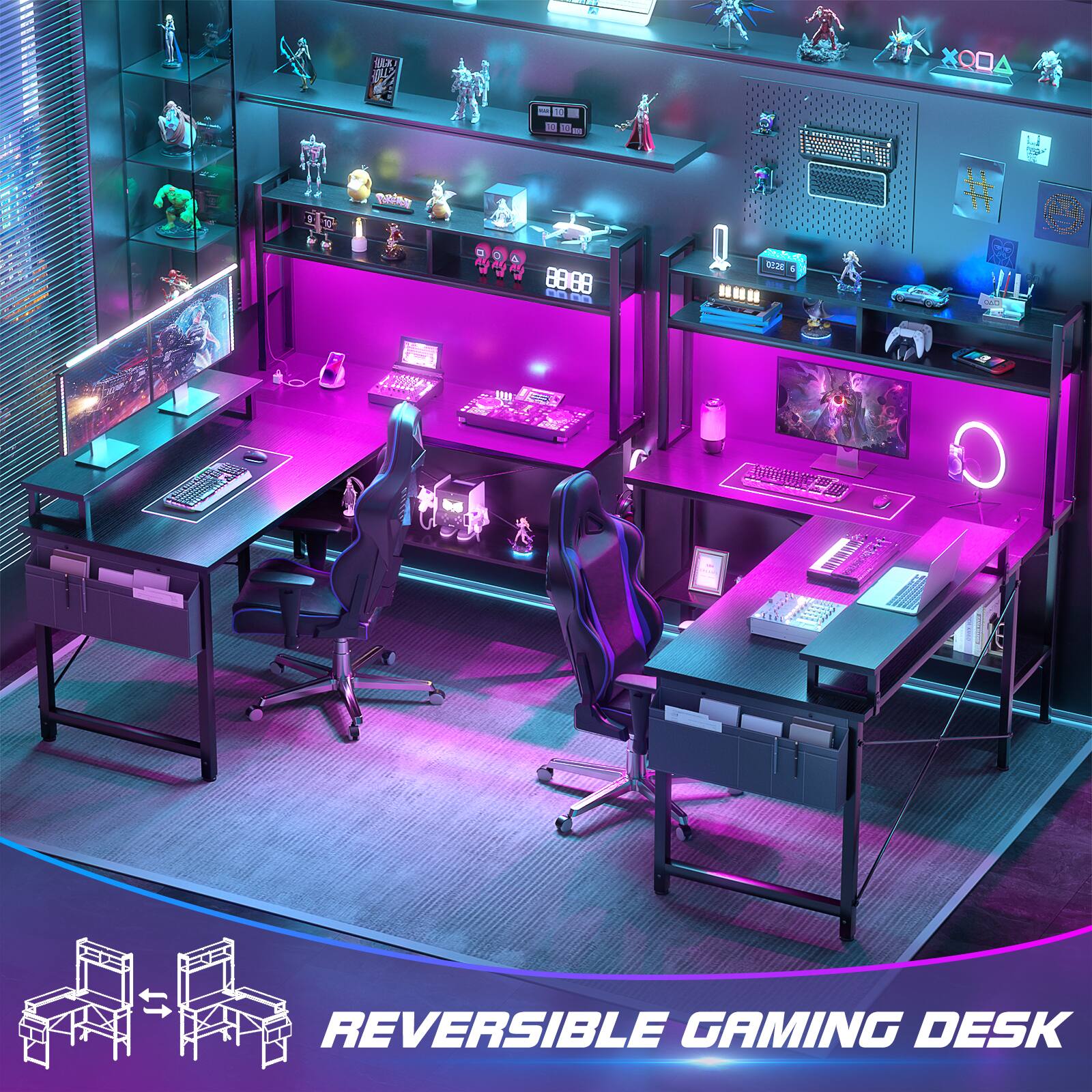 REVERSIBLE GAMING DESK