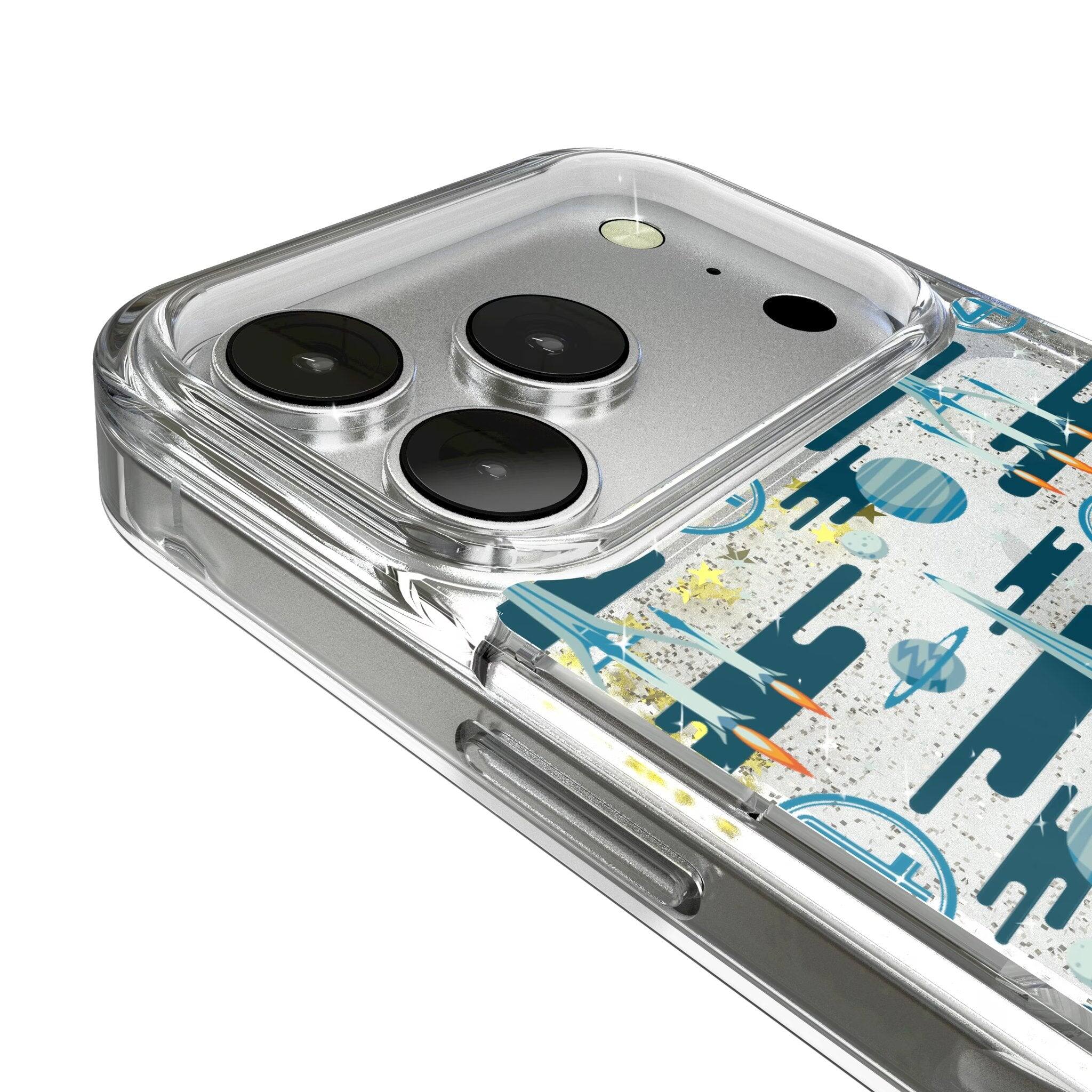 Left. Keyscaper - Marvel Pattern Glitter Phone Case - Apple iPhone 17 Pro Max - Fantastic Four.