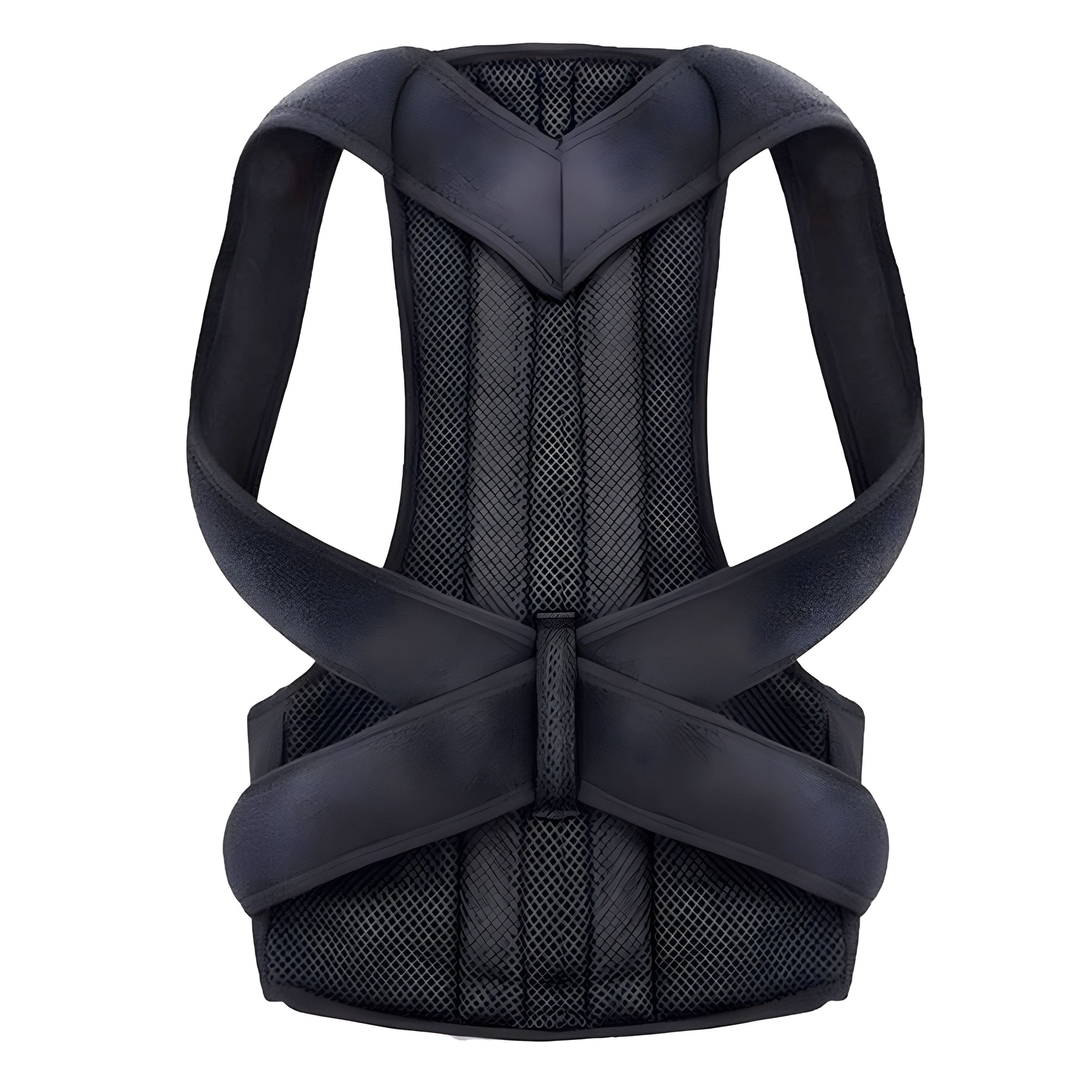 Kitcheniva - Adjustable Posture Corrector Low Back Support Shoulder Brace Belt Small - Black