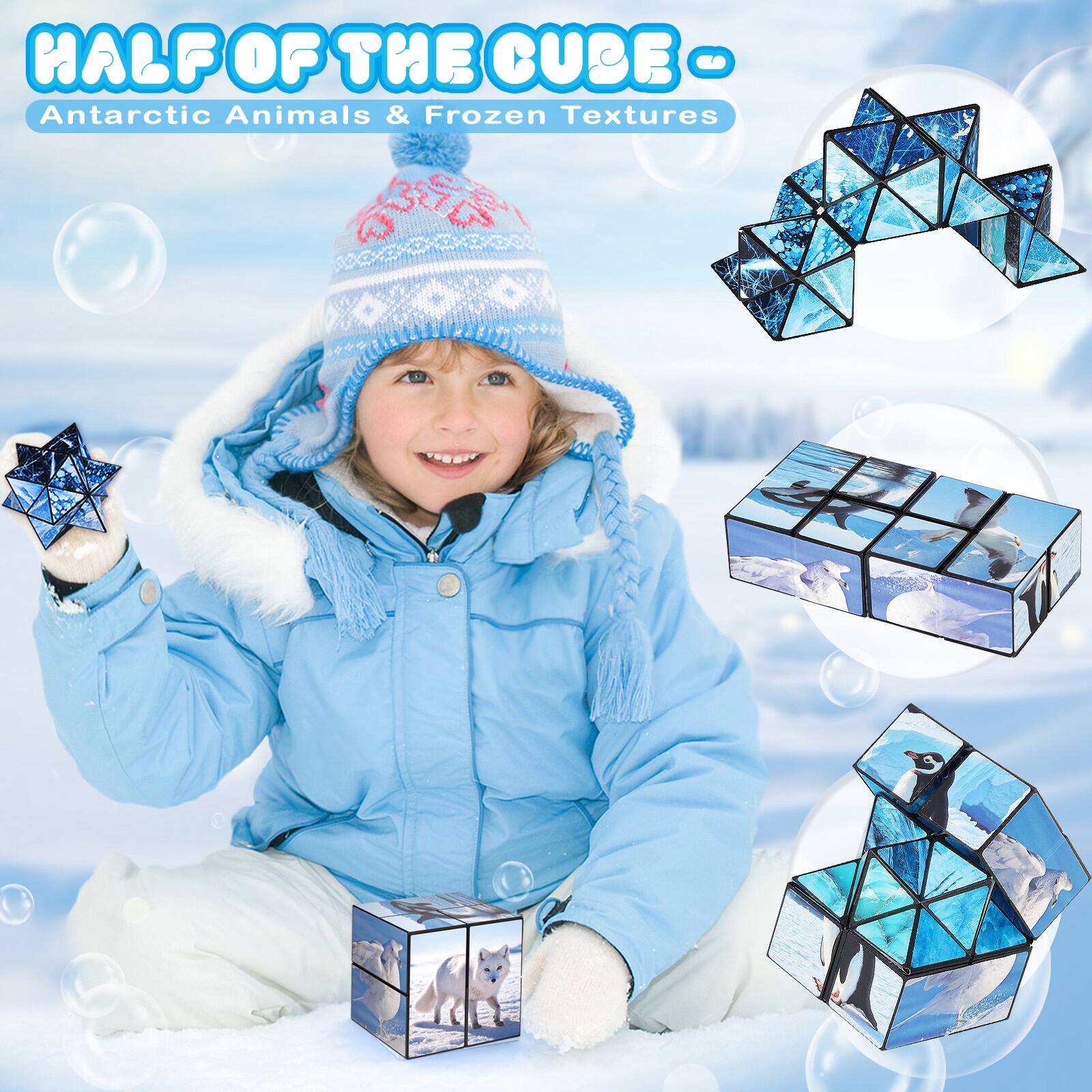 HALF OF THE CUBE -  
Antarctic Animals & Frozen Textures
