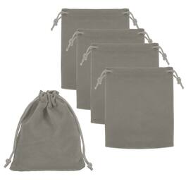 Unique Bargains - Bluetooth Headphone Bag, 5pcs 4.72x3.94 Inch Travel Headset Carrying Storage Pouch Drawstring for Over-Ear Headphones - Gray
