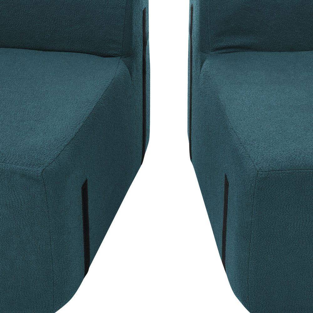 Alt View 4. Kadyn - Curved Modular Sectional Sofa, Modern Design with Lamb's Wool Fabric, Ready to Use No Assembly, Blue - Blue.