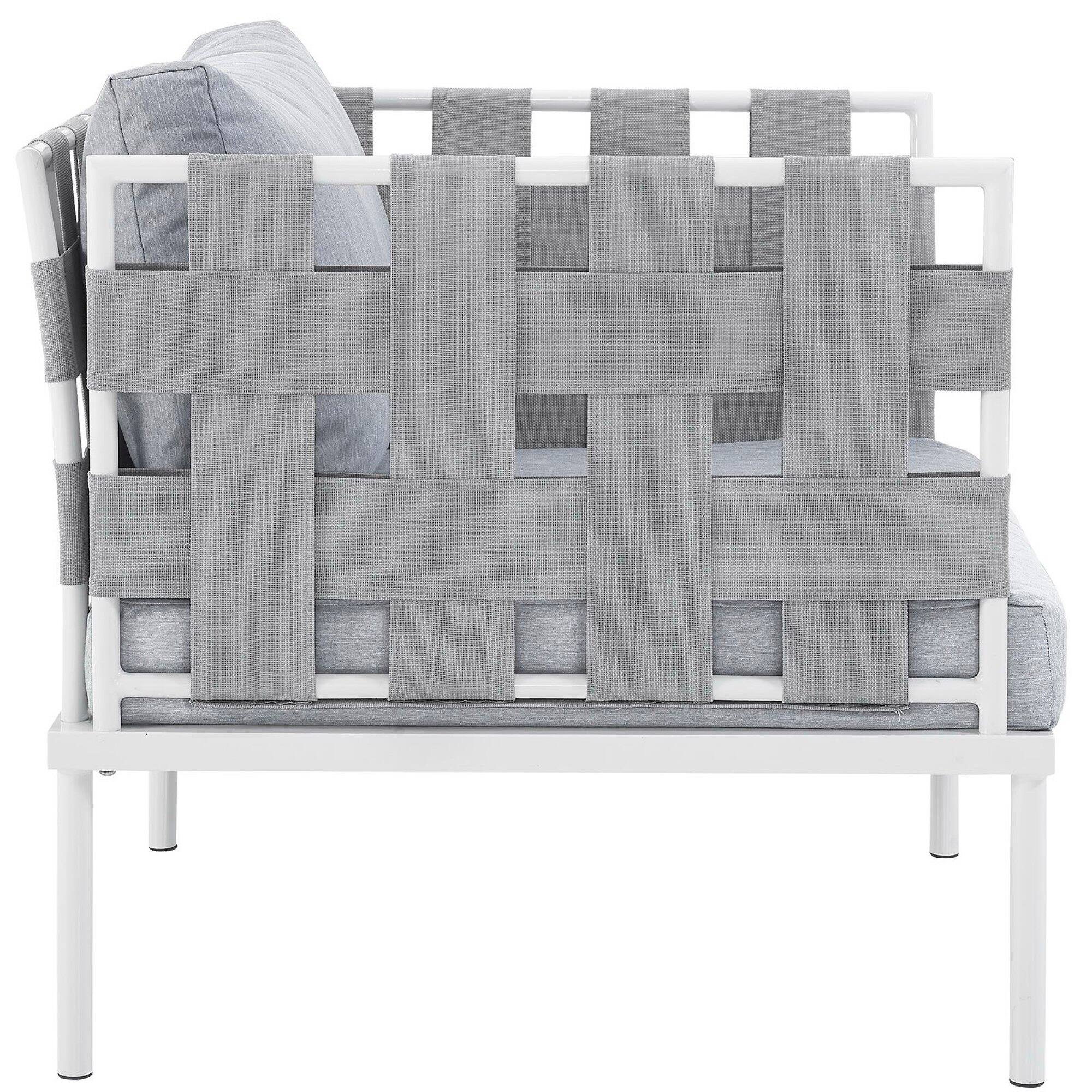 Left. Modway - Harmony Outdoor Patio Aluminum Armchair by Modway - White Gray.