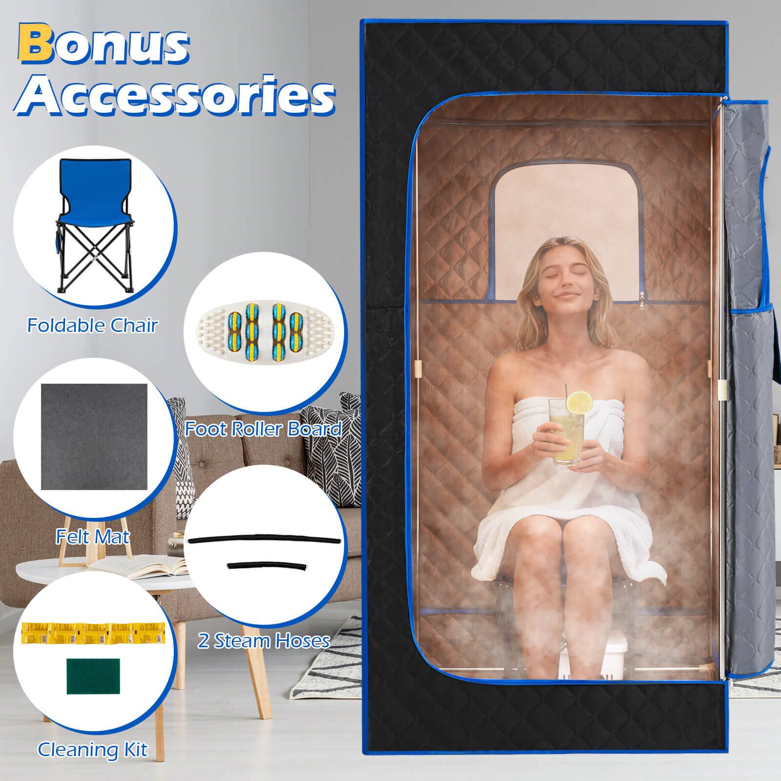 Bonus Accessories

- Foldable Chair
- Foot Roller Board
- Felt Mat
- 2 Steam Hoses
- Cleaning Kit