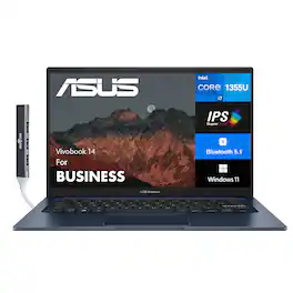 ASUS - Vivobook 14 Laptop 14.0 FHD (Intel i7-1355U, 12GB DDR4, 512GB SSD, Intel Iris Xe, Win 11 Home) w/USB Hub - Quiet Blue