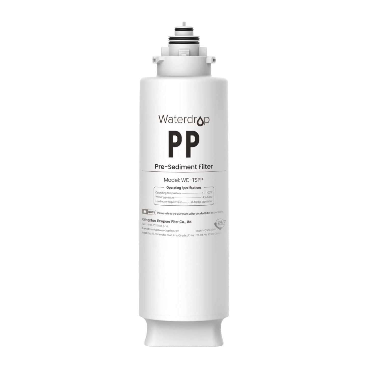 Waterdrop - TSPP Under Sink Sediment Water Filter, Replacement TSU-W system - White