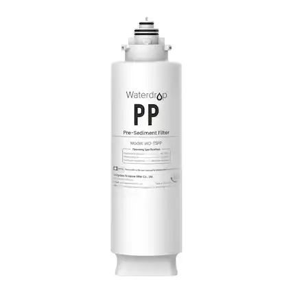 Waterdrop
PP
Pre-Sediment Filter
Model: WD-TSPP
Operating Specifications
Operating temperature: 41-100°F (5-38°C)
Working pressure: 1-10 bar (14.5-145 psi)
Feed water requirement: Municipal tap water
NOTICE: Please refer to the user manual for detailed filter instructions.
Qingdao Ecopure Filter Co., Ltd.
E-mail: sales@ecopurefilter.com
Add: No.11, Xingang Road, Qingdao, China
Made in China
Model No: 24/7
Serial No: 852000001