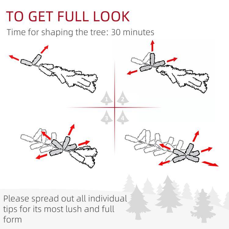 TO GET FULL LOOK  
Time for shaping the tree: 30 minutes

1  
2  
3  
4  

Please spread out all individual tips for its most lush and full form