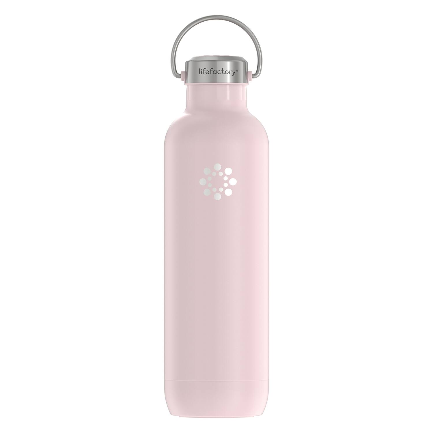 Alt View 2. Lifefactory - 32-Oz Stainless Steel Vacuum-Insulated Sport Bottle - Desert Rose.