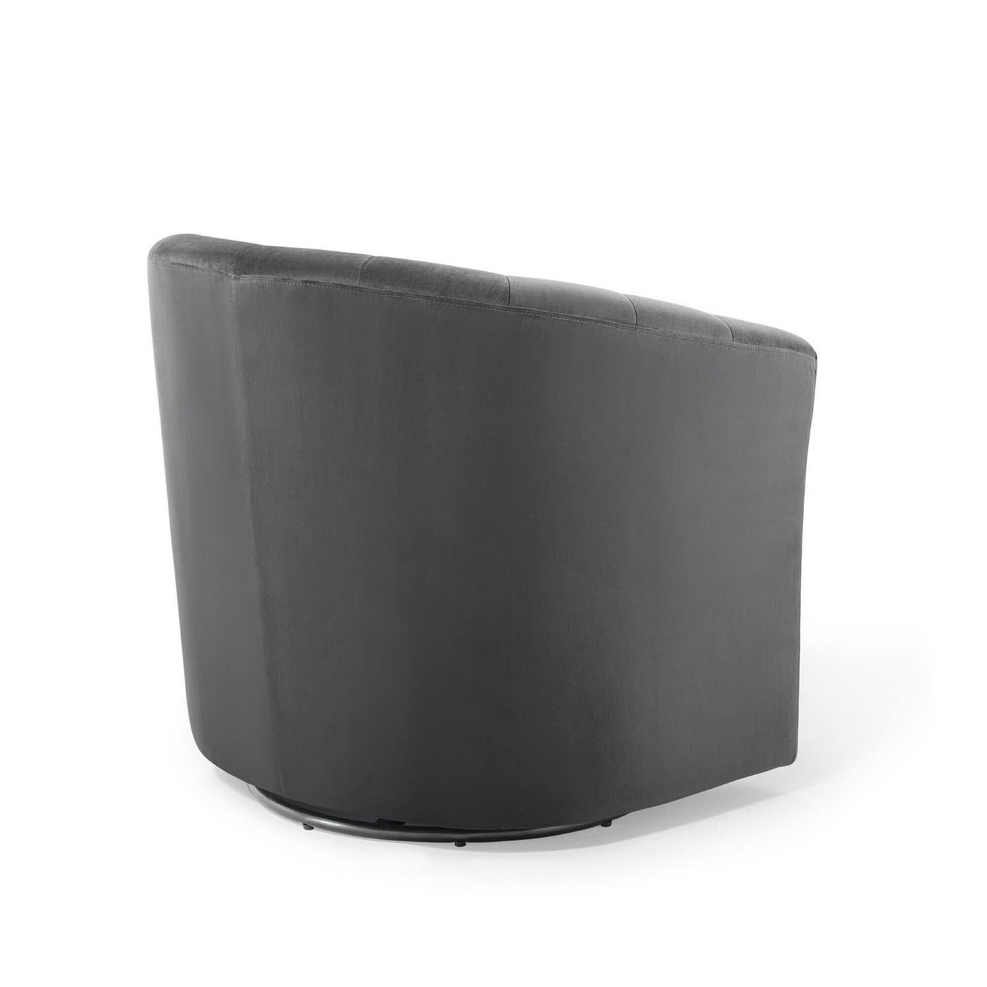 Left. Modway - Prospect Performance Velvet Swivel Armchair by Modway - Black.