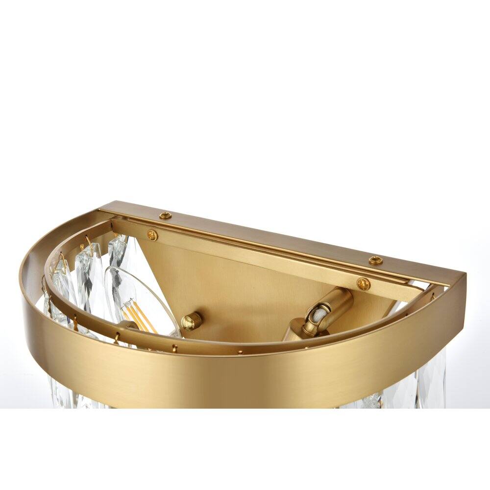 Alt View 2. Elegant Lighting - Josephine 10 Inch Wall Sconce In Satin Gold - Satin Gold And Clear.