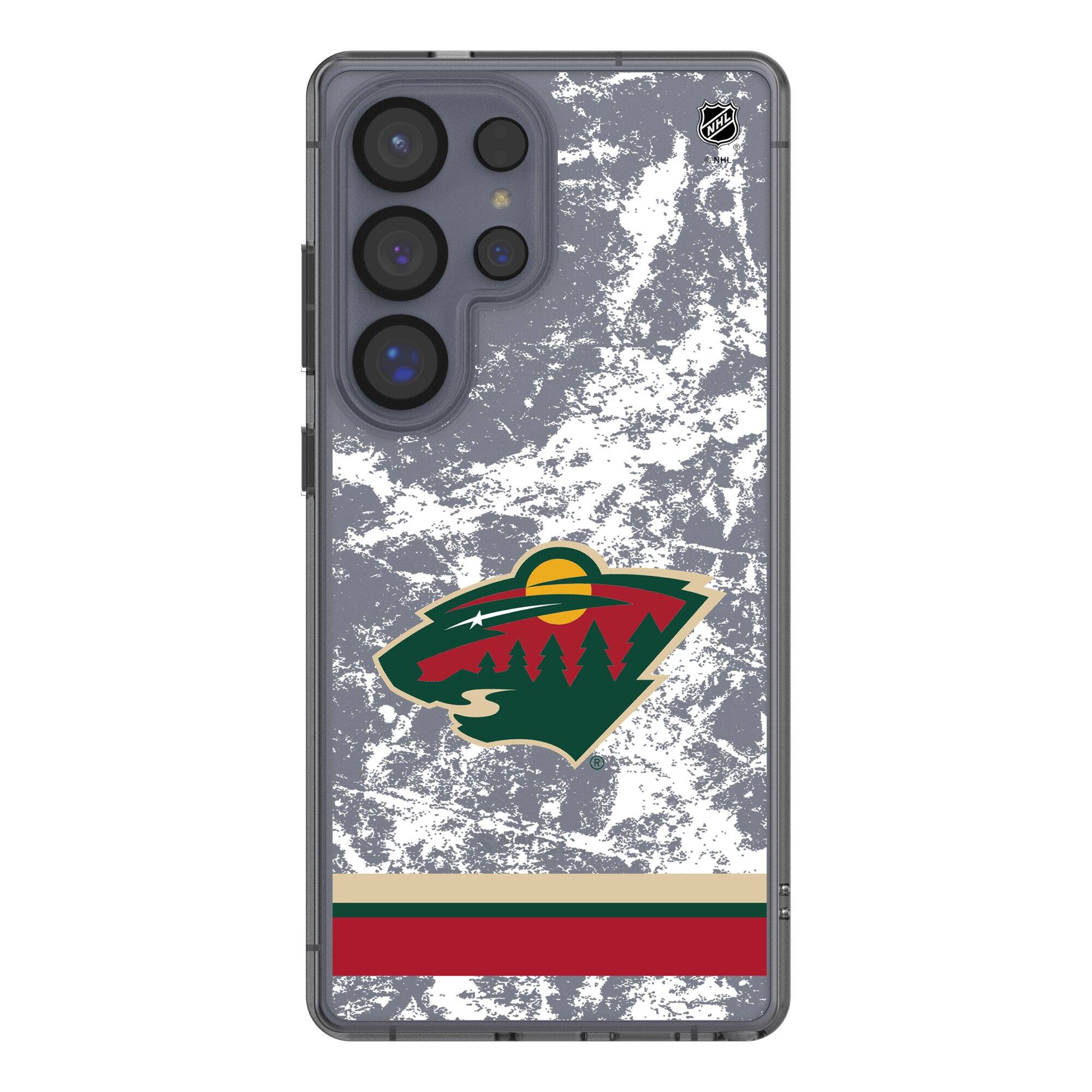 Front. Keyscaper - Minnesota Wild Galaxy Stripe Clear Ice Case - S24 Ultra - Multicolor.