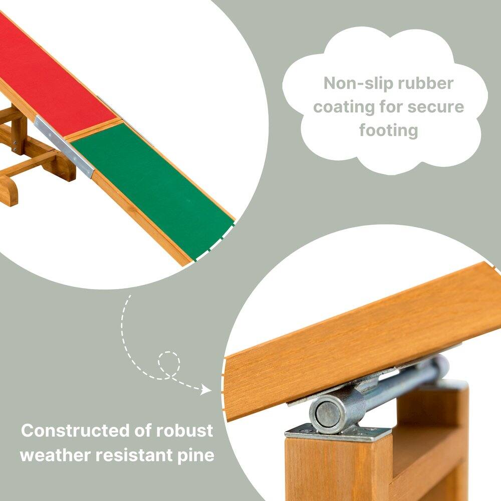 Non-slip rubber coating for secure footing  
Constructed of robust weather-resistant pine