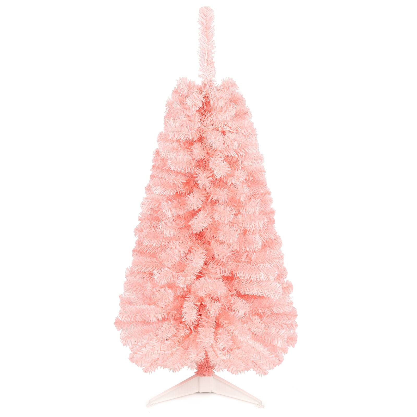 Alt View 9. Costway - Costway 4 ft Pre-Lit Christmas Tree with 110 Branch Tips, 50 White LED Lights & Auto Timer - Pink.