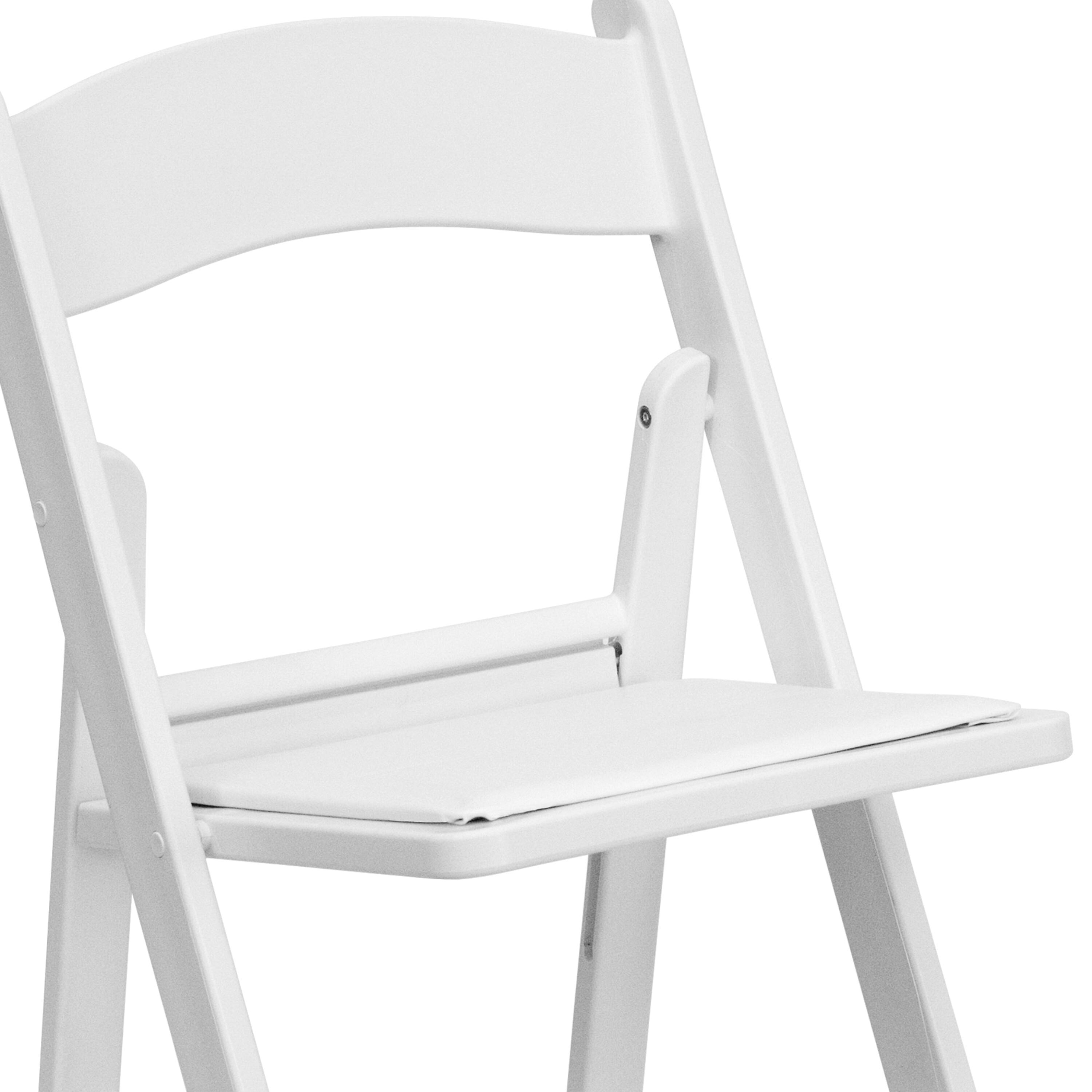 Alt View 9. Emma + Oliver - Folding Chair - Resin– 2 Pack 800LB Weight Capacity Event Chair - White.