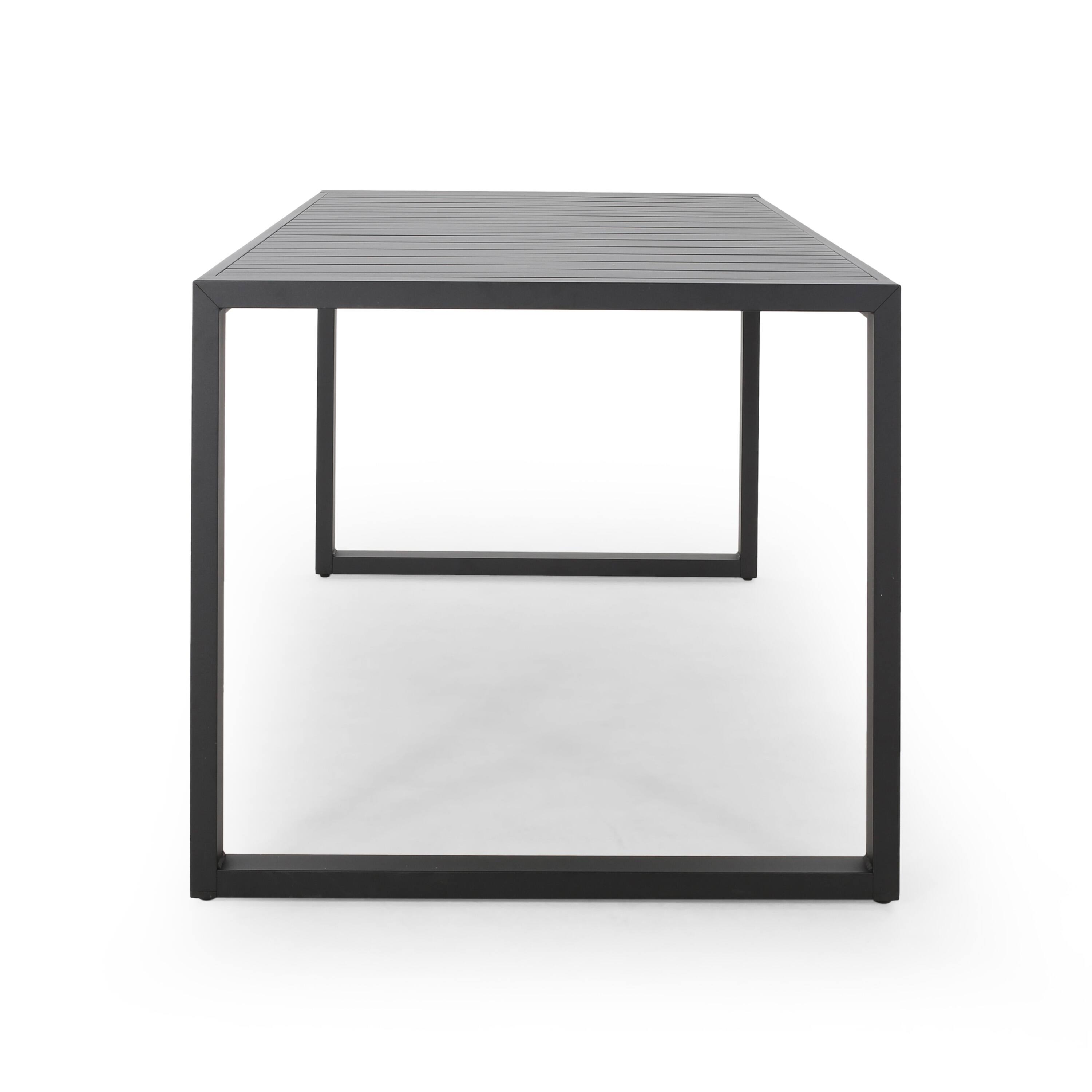Alt View 4. APRILSOUL - Outdoor Aluminum Dining Table Black - Black.