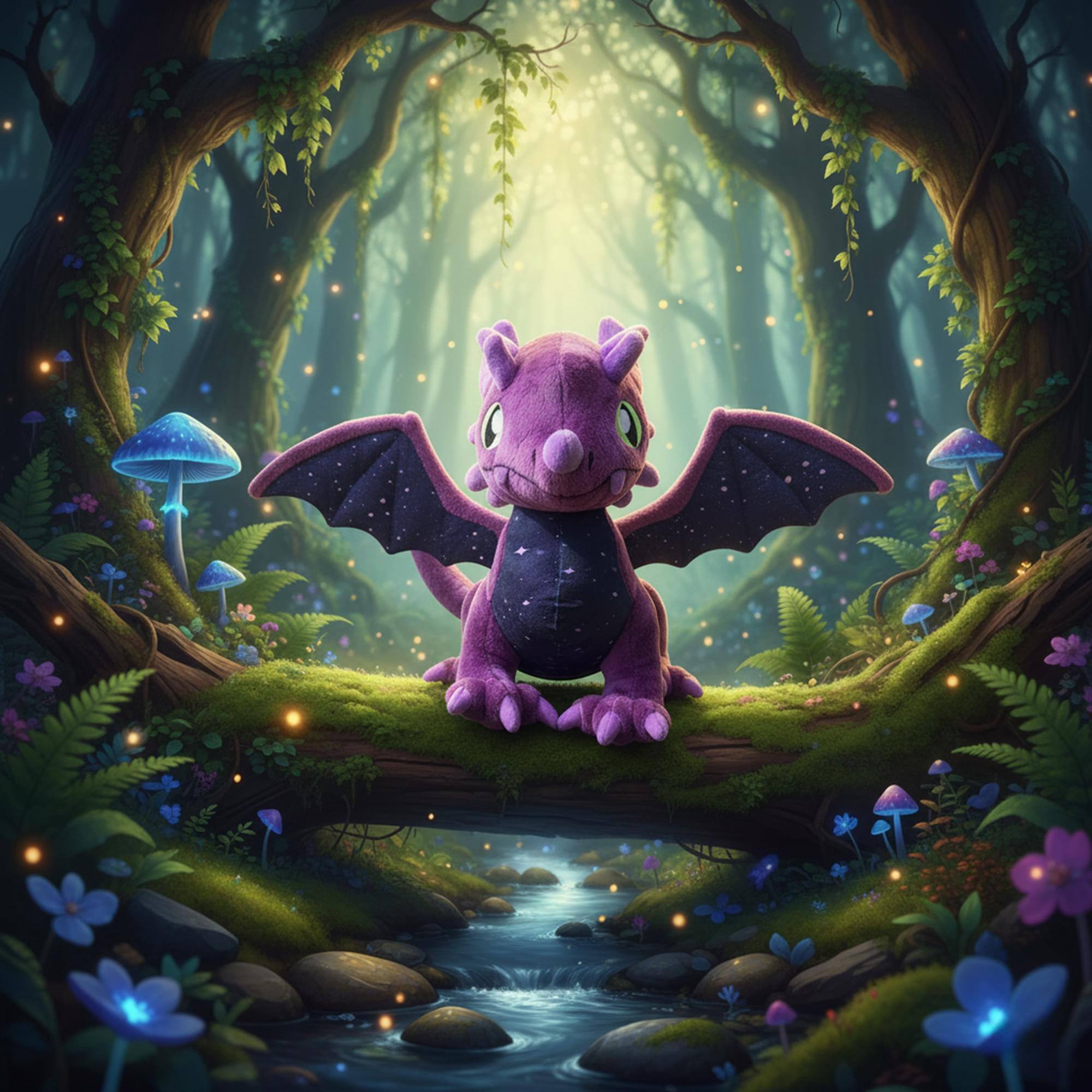 Alt View 2. Tentacle Kitty - Tentacle Kitty Campaign Starlight Dragon Plush - Purple.