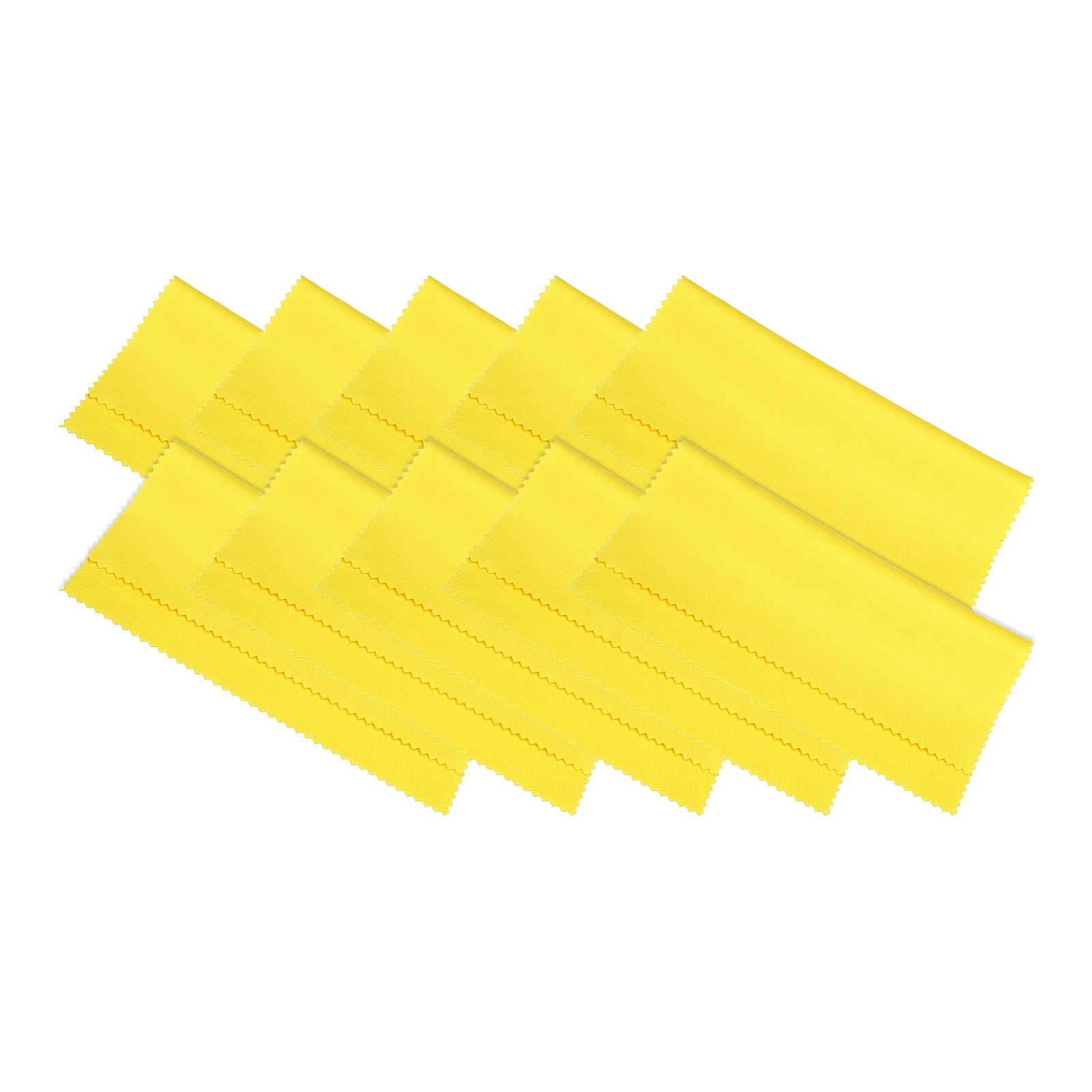 Unique Bargains - Eyeglass Microfiber Cleaning Cloth 6"x6", 10pcs Soft Wipe for Lens, Eyeglasses, Screens in Individual Vinyl Pouch - Yellow