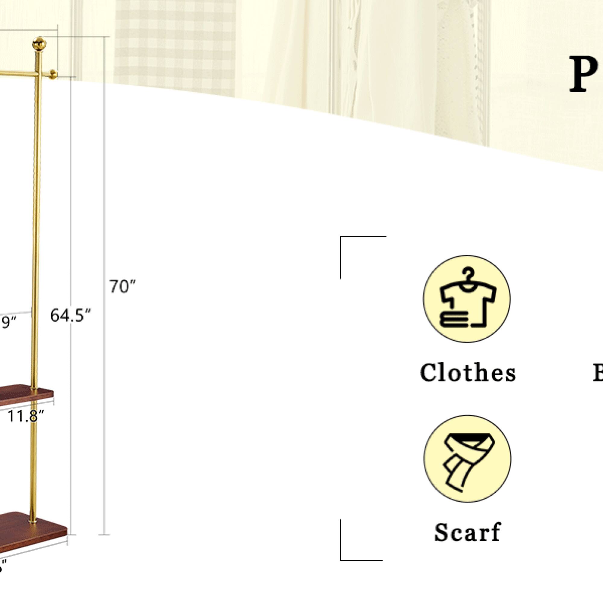 P  
9" 70" 64.5"  
Clothes  
11.8"  
Scarf