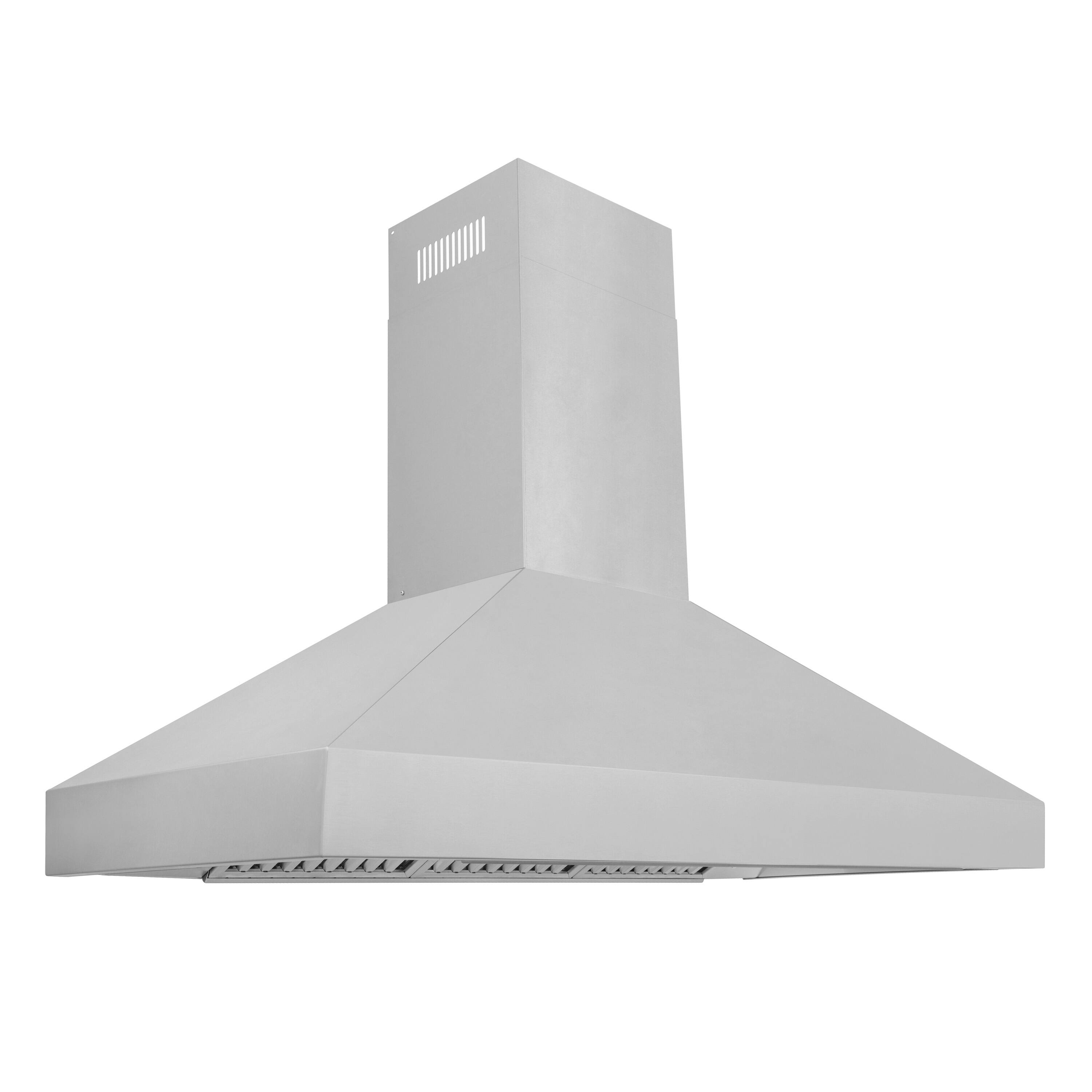 Left. ZLINE - ZLINE 48 in. Ducted Wall Mount Range Hood with Dual Remote Blowerd in Stainless Steel (597-RD-48) - Stainless Steel.