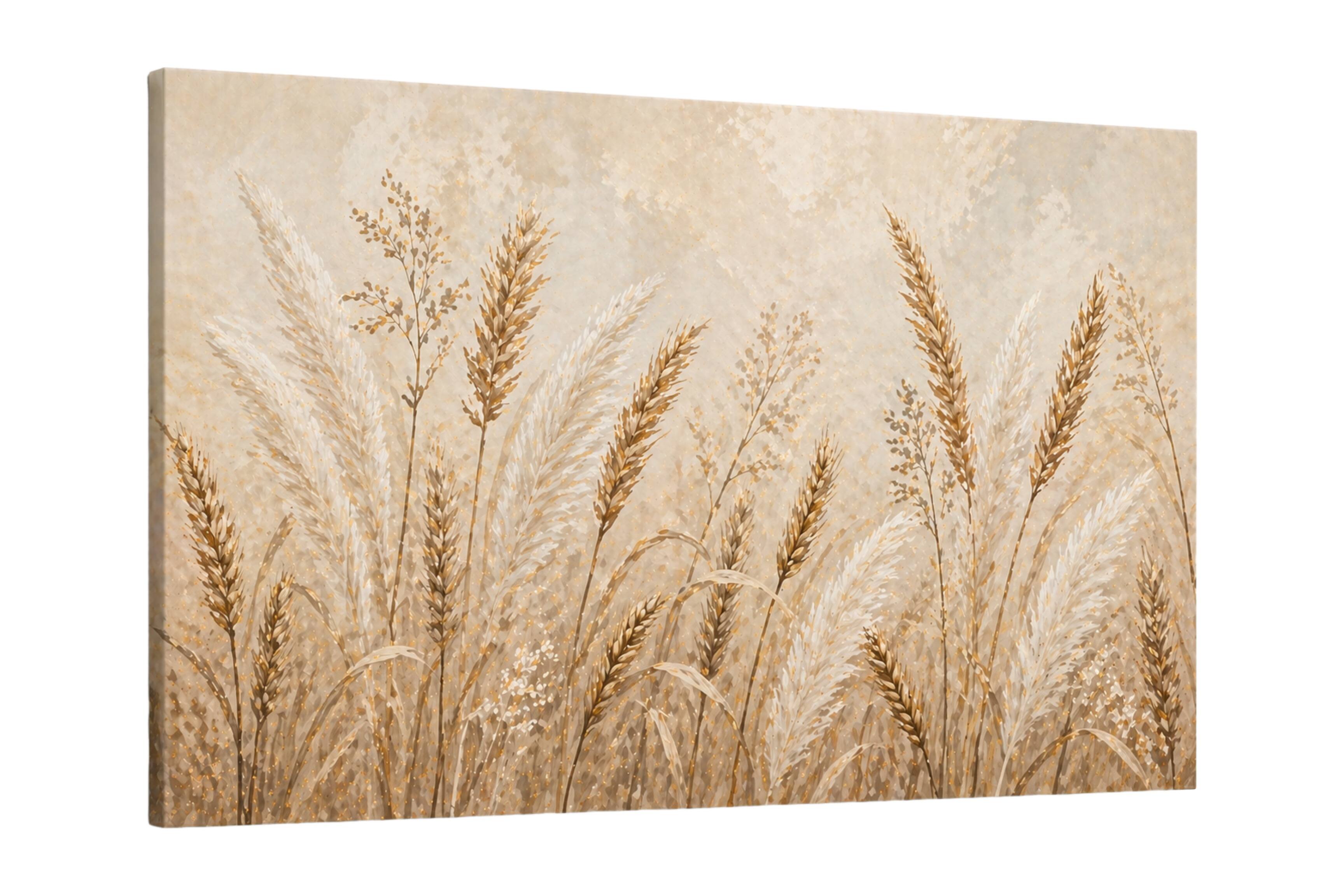 FC Design - Large Canvas 24x36" Wheat Field Botanical Art Painting Farmhouse Wall Décor - MultiColor
