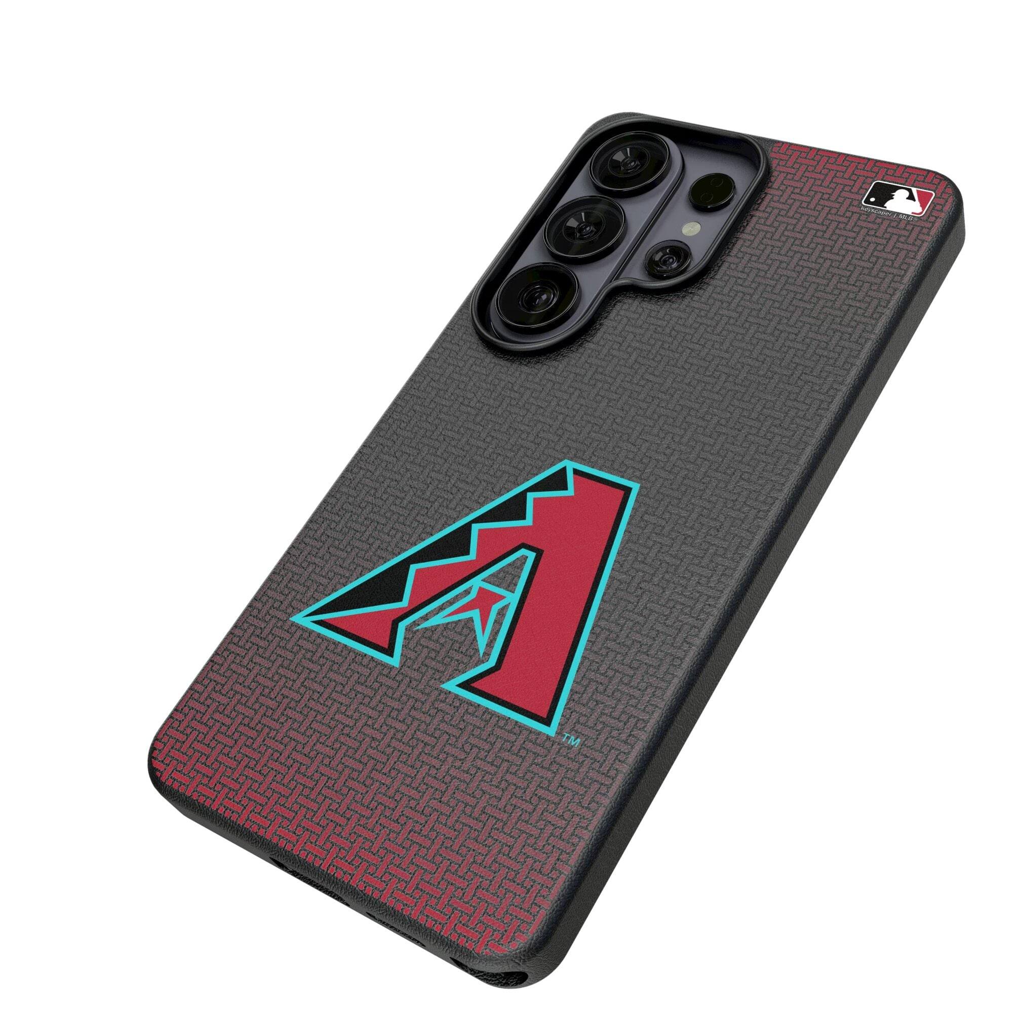 Alt View 1. Keyscaper - Arizona Diamondbacks Linen Galaxy Magnetic Bump Case - S25 Ultra - Black.