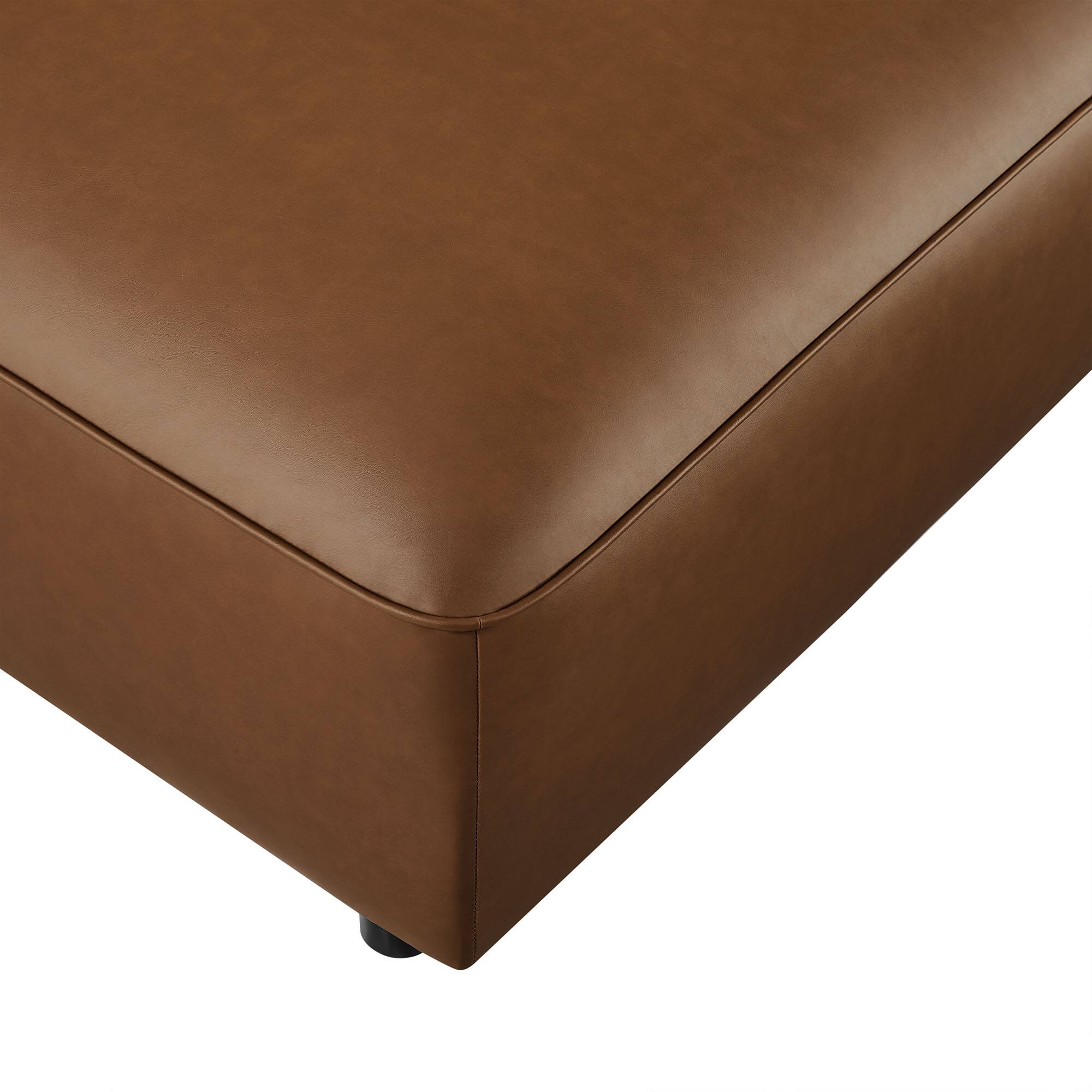 Alt View 4. Modway - Auren Upholstered Vegan Leather Ottoman by Modway - Coffee.