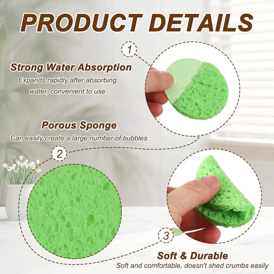 Scratch Add Round Unique Bargains 10pcs Cellulose Round Sponges Non Scratch Compressed ...