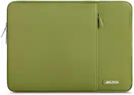 mosiso - 14 inch Laptop Sleeve with Pocket, Polyester Vertical Case for ASUS Acer, HP Stream, Dell Latitude, Lenovo IdeaPad - Chartreuse