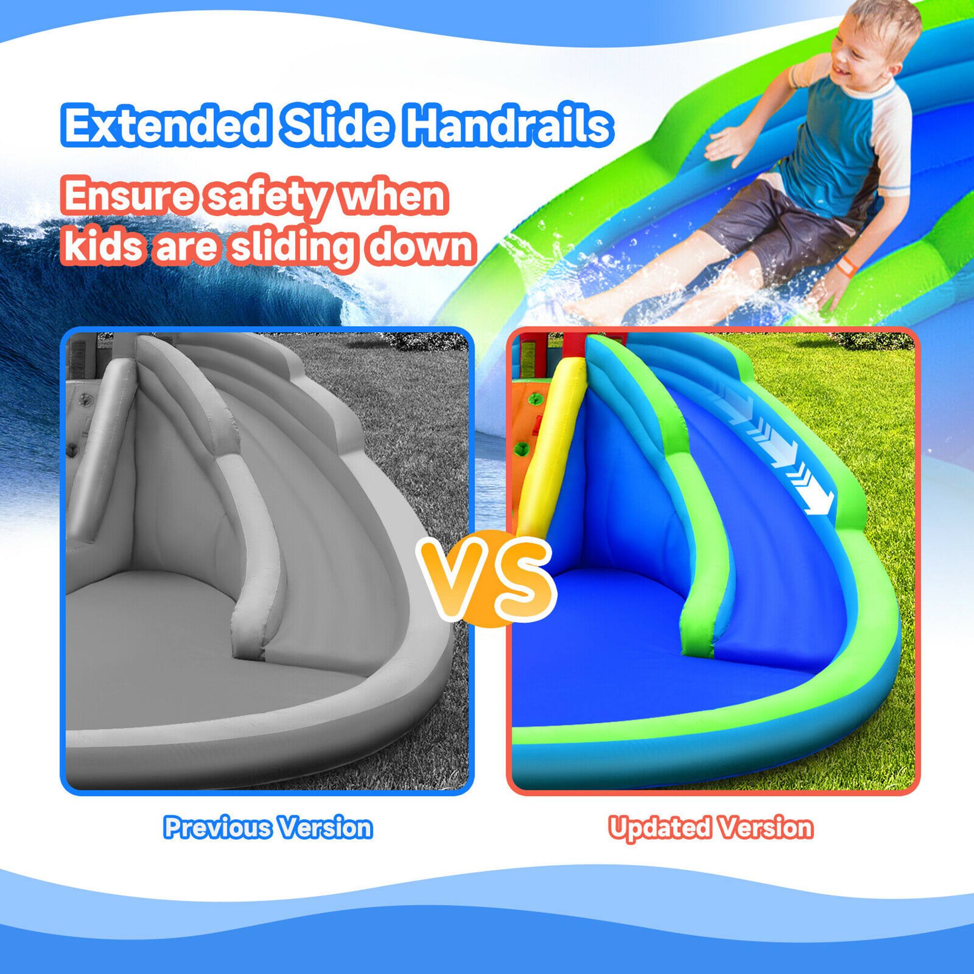 Extended Slide Handrails  
Ensure safety when kids are sliding down  

Previous Version  
VS  
Updated Version