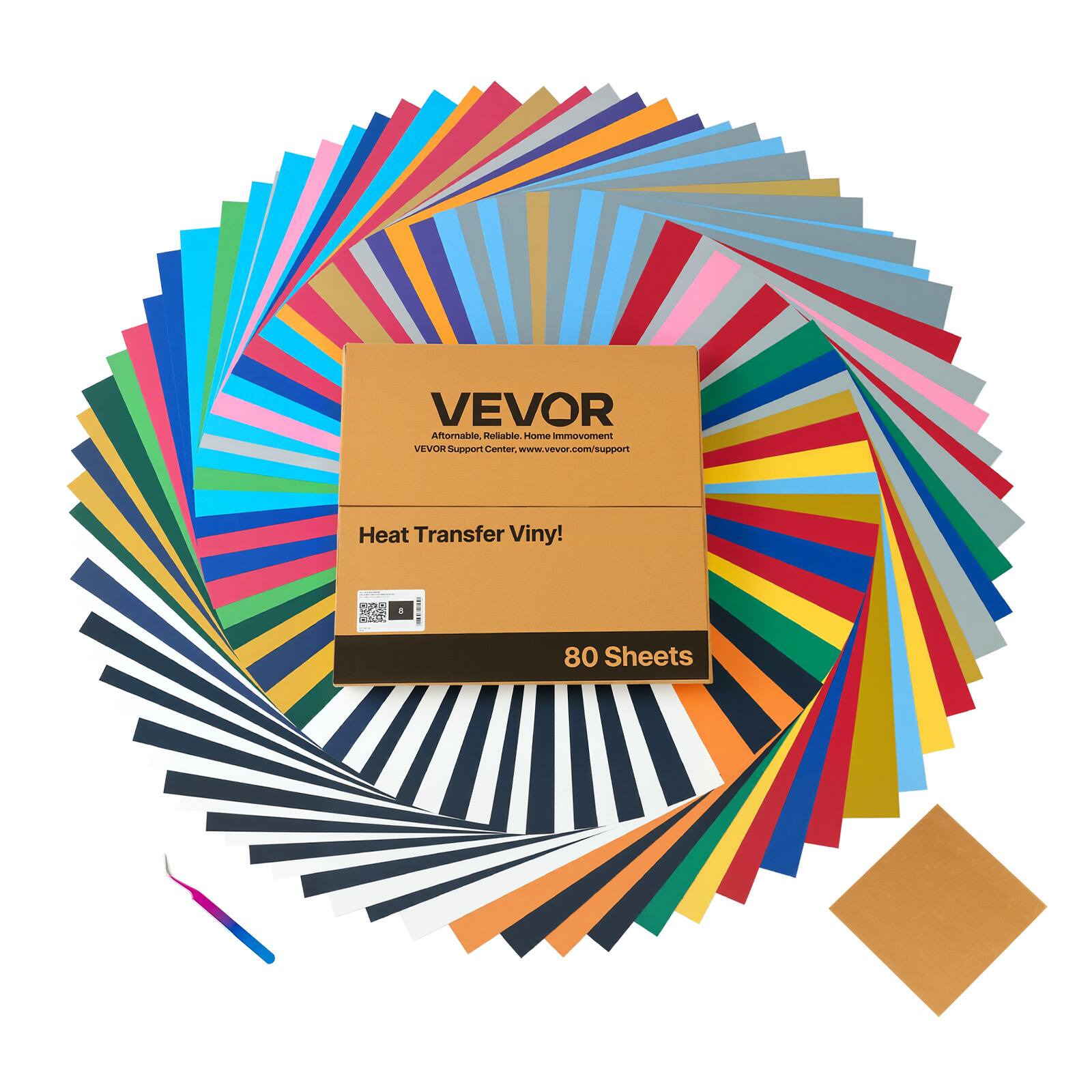 VEVOR Affordable, Reliable, Home Improvement  
VEVOR Support Center, www.vevor.com/support  

Heat Transfer Vinyl!  
80 Sheets