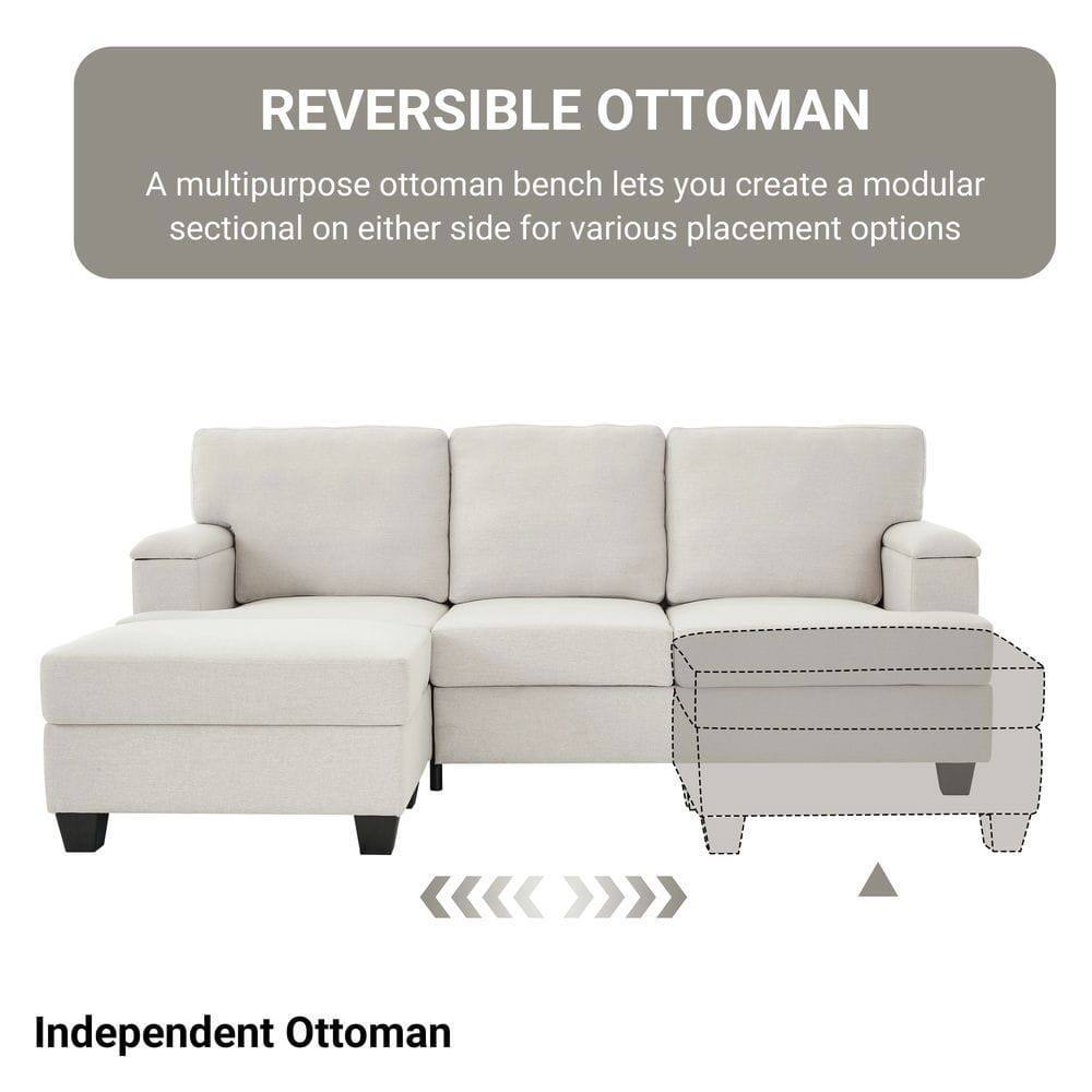 REVERSIBLE OTTOMAN  
A multipurpose ottoman bench lets you create a modular sectional on either side for various placement options  

Independent Ottoman
