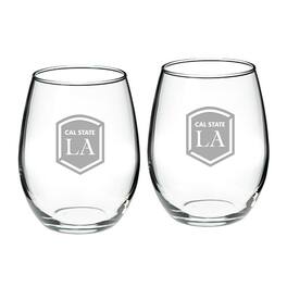 Jardine - Cal State L.A. Golden Eagles 21oz. 2-Piece Stemless Wine Glass Set - Multicolor