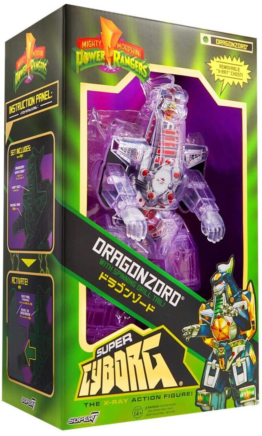 Super7 Mighty Morphin Power Rangers Super Cyborg Dragonzord (Clear